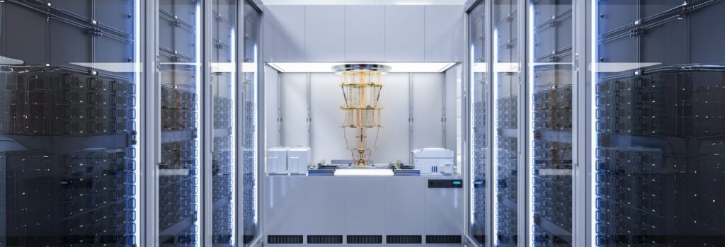 Quantum server network with quantum computer machine in server