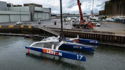 L’Ocean Fifty Leyton remis à l’eau à Lorient