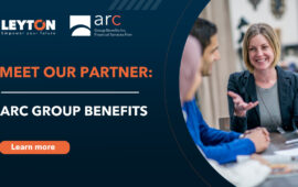 Header of our video featuring representatives from Arc Group Benefits and Leyton, highlighting collaboration and professional engagement
