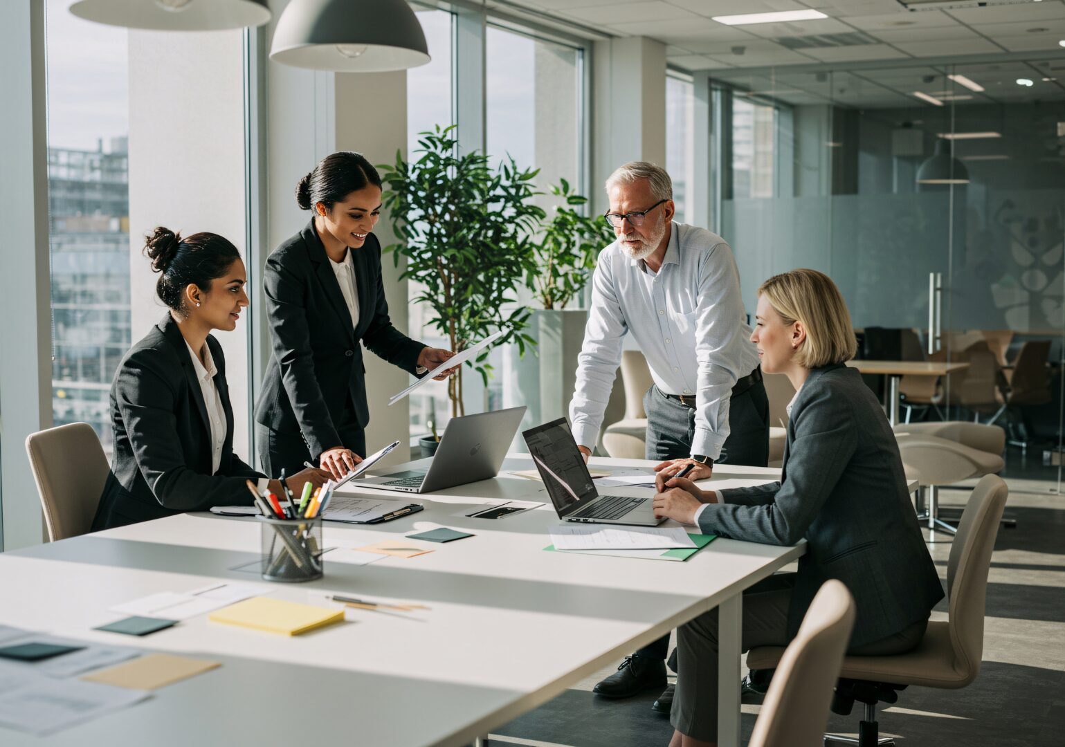 colleghi in riunione in ufficio che discutono la nuova Legge di Bilancio