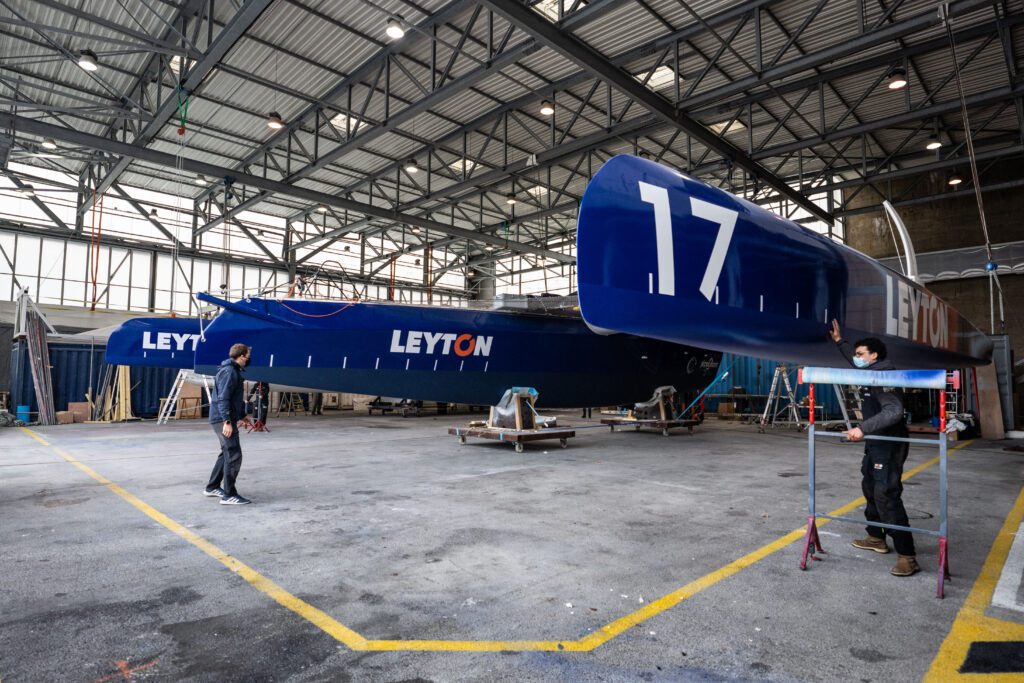 The Ocean Fifty Leyton is launched in Lorient with a central rudder and a new mast