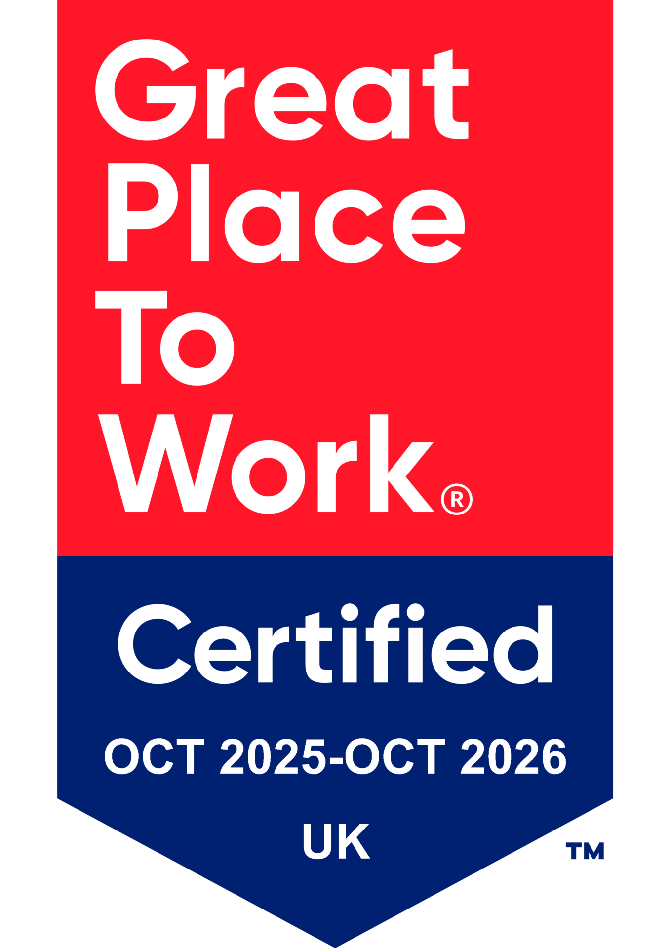 Great Place to Work Oct 2025-2026 badge