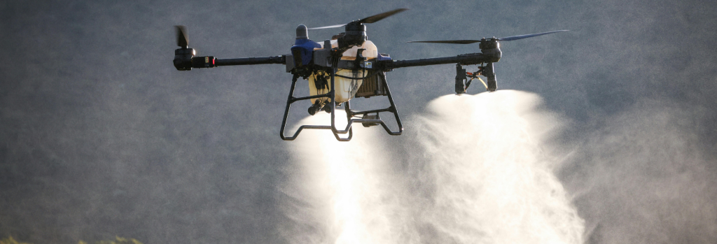 Military drone flying