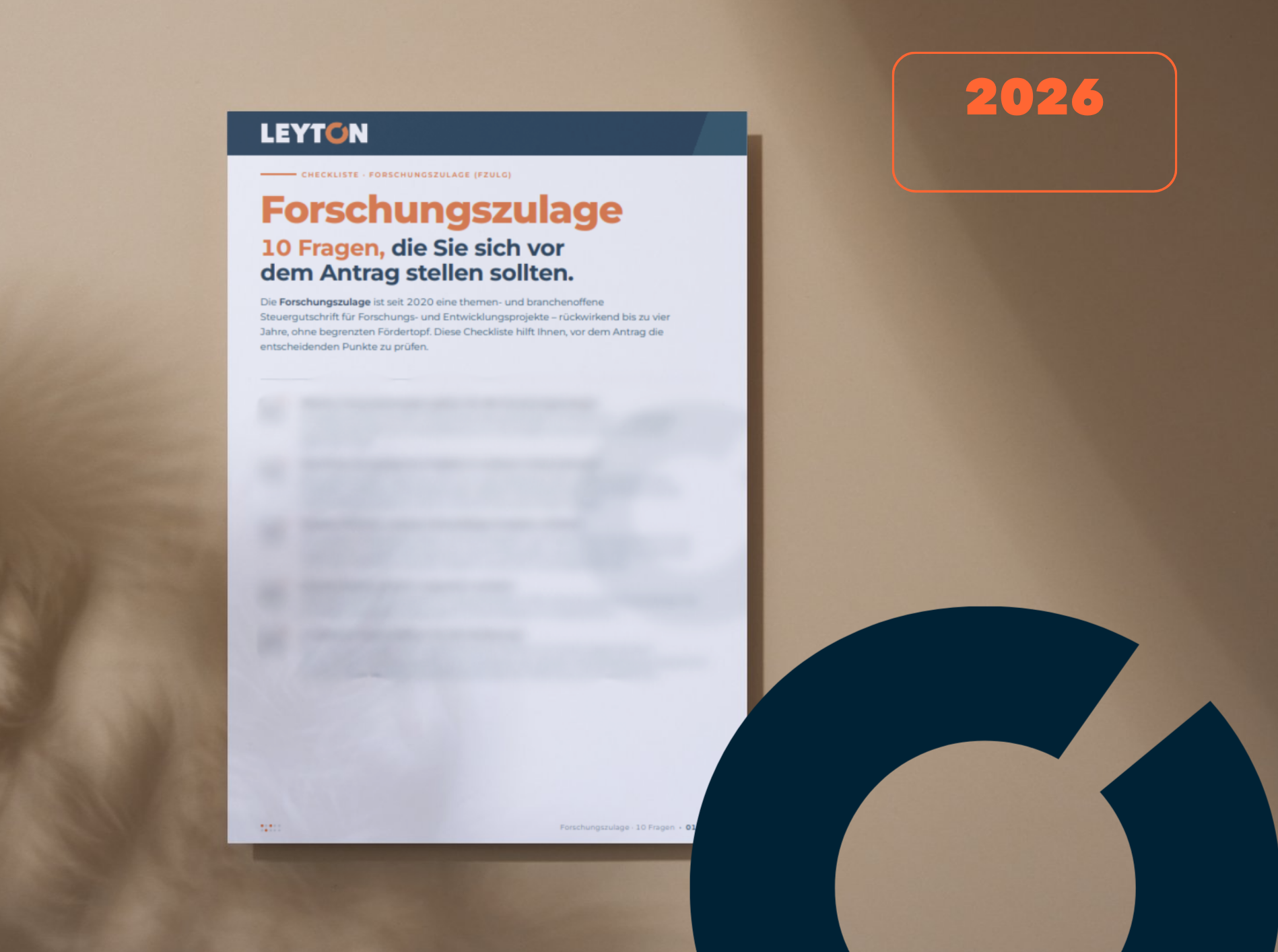 Checkliste zur Forschungszulage